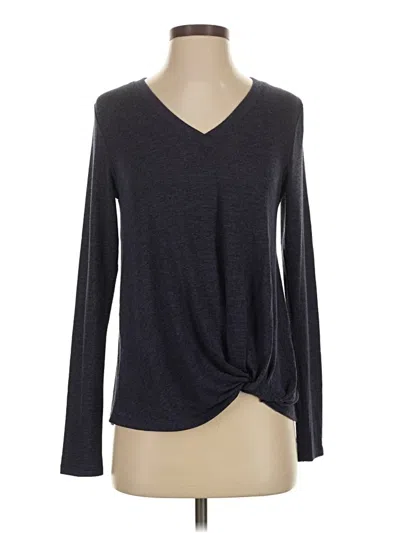 Pre-owned Sunday In Brooklyn Long Sleeve Top Gray V-neck Tops