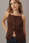 Sunday In Brooklyn Ponte Apron Vest Top In Brown