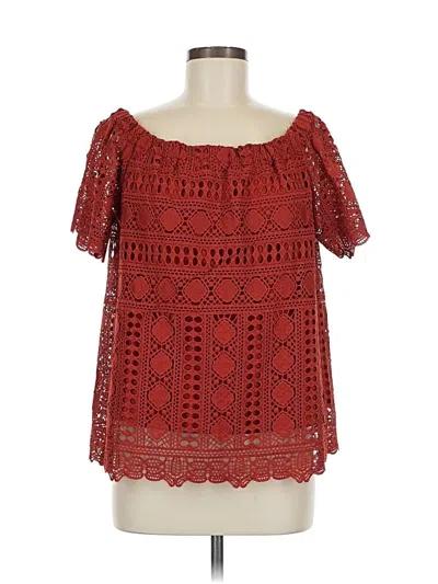 Pre-owned Sunday In Brooklyn Short Sleeve Blouse In Red