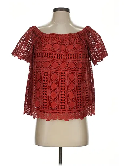 Pre-owned Sunday In Brooklyn Short Sleeve Blouse In Red