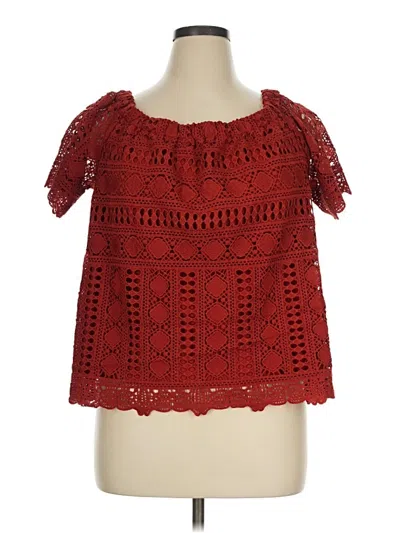 Pre-owned Sunday In Brooklyn Short Sleeve Blouse In Red