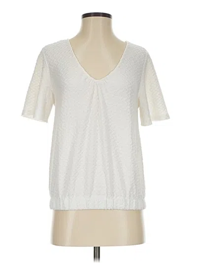 Pre-owned Sunday In Brooklyn Short Sleeve Top Ivory V-neck Tops