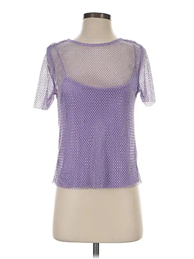 Pre-owned Sunday In Brooklyn Short Sleeve Top Purple Square Neckline Tops