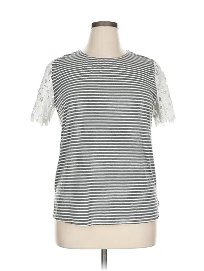 Pre-owned Sunday In Brooklyn Short Sleeve Top Silver Crew Neck Tops