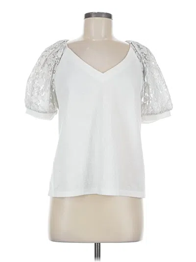 Pre-owned Sunday In Brooklyn Short Sleeve Top White Sweetheart Neckline Tops