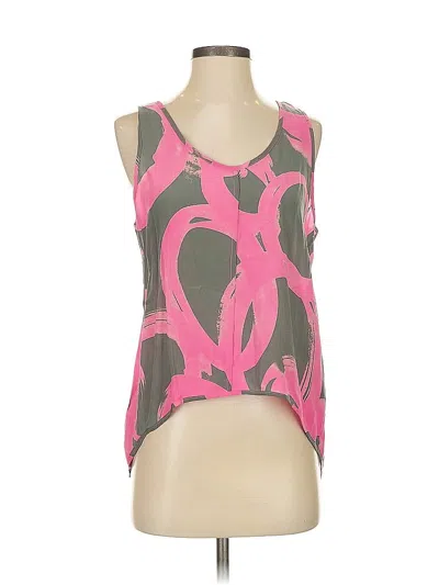 Pre-owned Sunday In Brooklyn Sleeveless Silk Top Pink Halter Neckline Tops