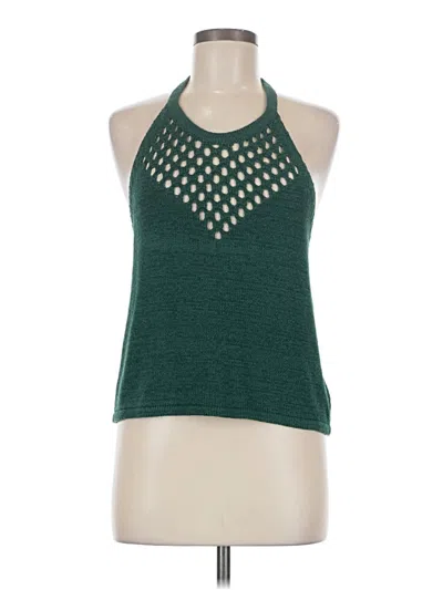 Pre-owned Sunday In Brooklyn Sleeveless Top Green Halter Neckline Tops