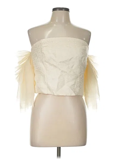 Pre-owned Sunday In Brooklyn Sleeveless Top Ivory Strapless Neckline Tops
