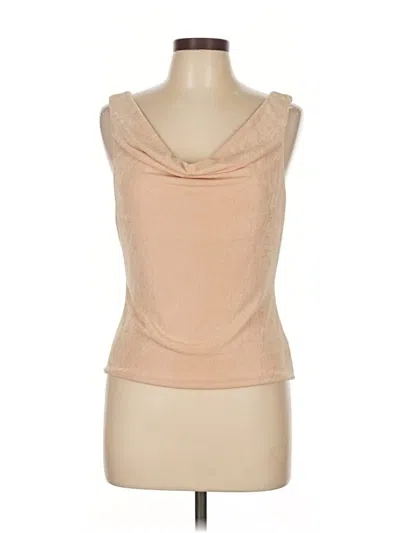 Pre-owned Sunday In Brooklyn Sleeveless Top Tan Cowl Neck Tops In Brown