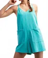 Sunday Morning Short Story Romper In Mint In Green