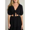 Sunday Ritual Double Bubble Tie Front Crop Top