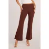 Sunday Ritual Emily Pull-on High Waist Flare Ponte Pants In Brown