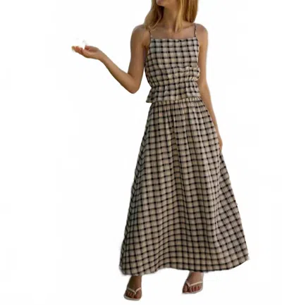 Sunday Ritual Emma Maxi Skirt In Black/white Plaid In Multi