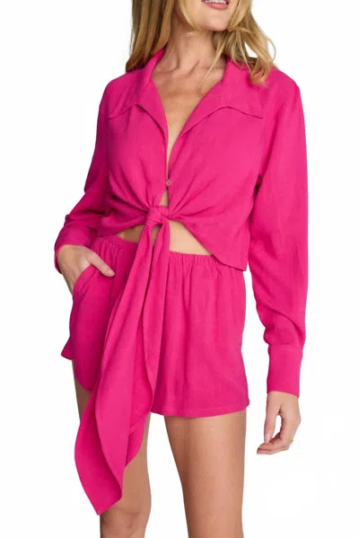 Sunday Ritual Rhea Linen Shorts In Magenta In Pink