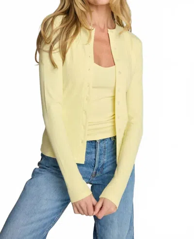 Sunday Ritual Serena Long Sleeve Cardigan In Banana In Multi