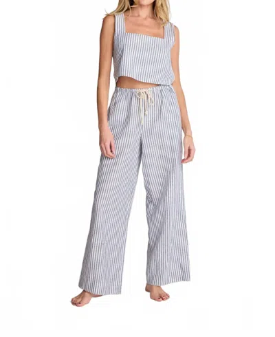 Sunday Ritual Women's Dahlia Pant In Linen Stripe In Blue
