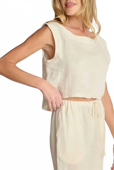 Sunday Ritual Women's Elena Linen Top In Cream In Gold