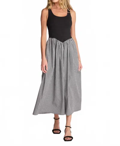 Sunday Ritual Women's Gingham Panel Midi Dress In Black