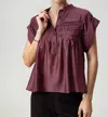 Sundays Rue Drop Shoulder Button Up Shirt In Huckleberry