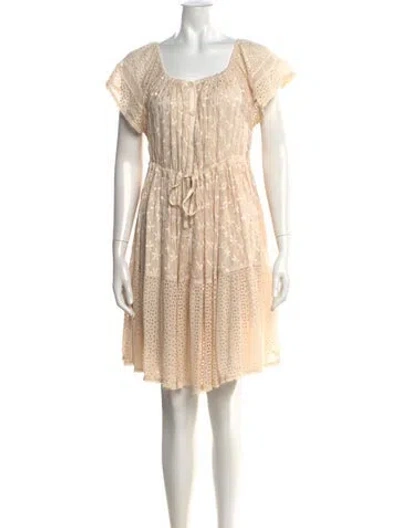Pre-owned Sunday Saint-tropez Floral Print Mini Dress In Neutrals