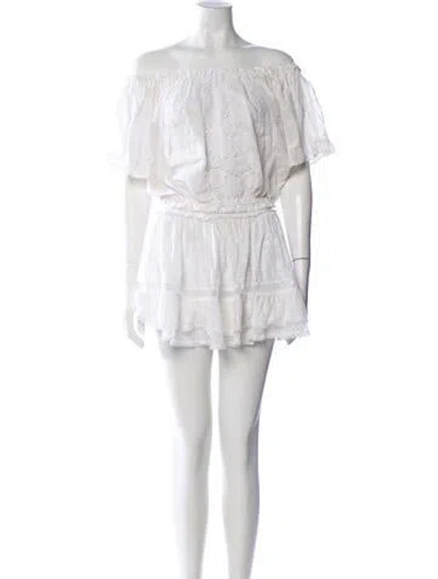 Pre-owned Sunday Saint-tropez Lace Pattern Skirt Set In White