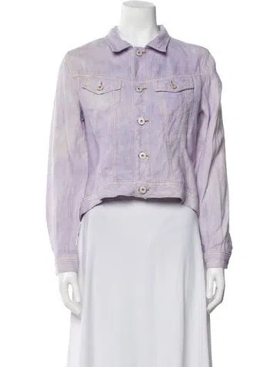 Pre-owned Sunday Saint-tropez Linen Denim Jacket In Purple