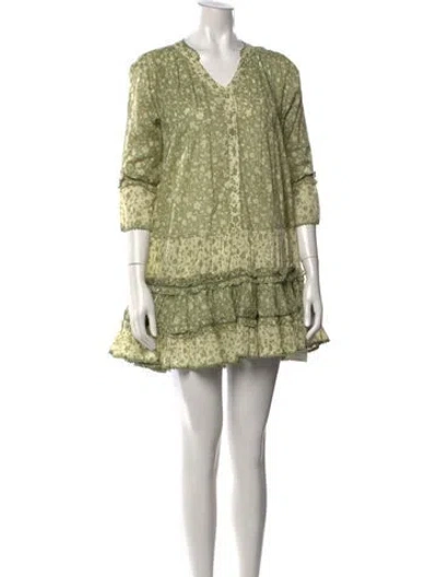 Pre-owned Sunday Saint-tropez Linen Mini Dress In Green