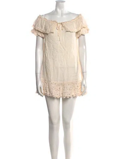 Pre-owned Sunday Saint-tropez Linen Mini Dress In Neutral
