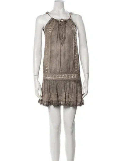 Pre-owned Sunday Saint-tropez Linen Mini Dress In Neutrals