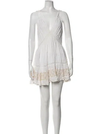 Pre-owned Sunday Saint-tropez Linen Mini Dress In Neutrals