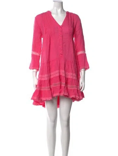 Pre-owned Sunday Saint-tropez Linen Mini Dress In Pink