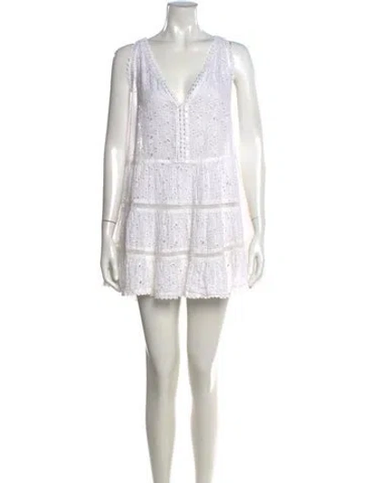 Pre-owned Sunday Saint-tropez Linen Mini Dress W/ Tags In White
