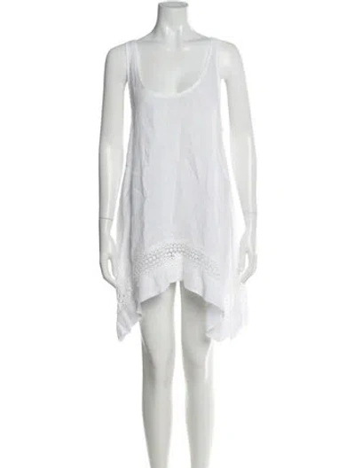 Pre-owned Sunday Saint-tropez Linen Mini Dress In White