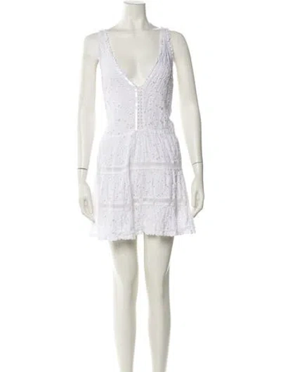 Pre-owned Sunday Saint-tropez Linen Mini Dress In White