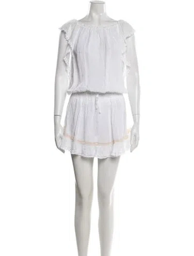 Pre-owned Sunday Saint-tropez Linen Mini Dress In White
