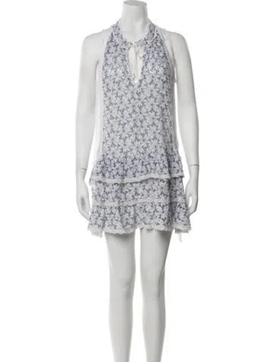 Pre-owned Sunday Saint-tropez Linen Mini Dress In White