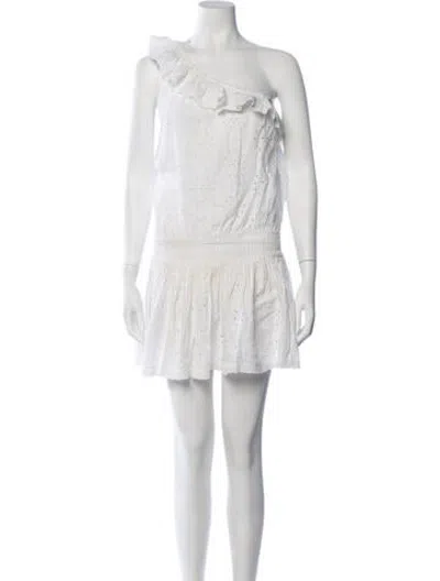 Pre-owned Sunday Saint-tropez Linen Mini Dress In White