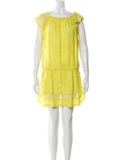 Pre-owned Sunday Saint-tropez Linen Mini Dress In Yellow