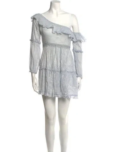 Pre-owned Sunday Saint-tropez One-shoulder Mini Dress In Gray