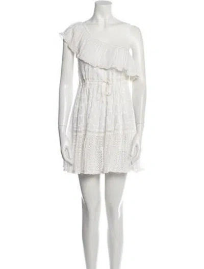Pre-owned Sunday Saint-tropez One-shoulder Mini Dress In White