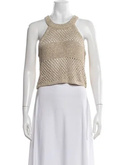 Pre-owned Sunday Saint-tropez Patterned Halterneck Sweater In Neutrals