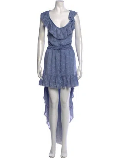 Pre-owned Sunday Saint-tropez Patterned Long Dress In Blue