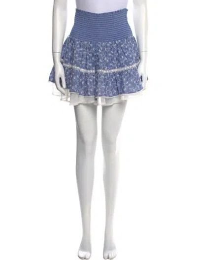 Pre-owned Sunday Saint-tropez Patterned Mini Skirt W/ Tags In Blue