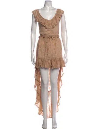 Pre-owned Sunday Saint-tropez Printed Long Dress In Neutrals