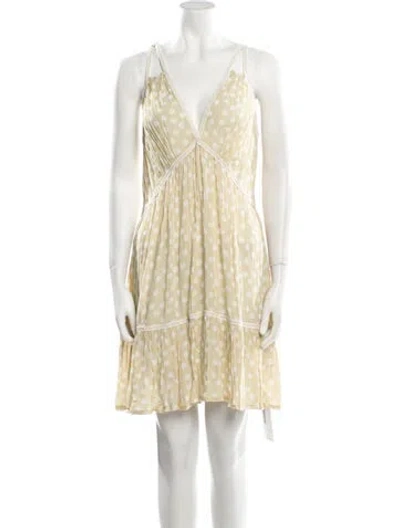 Pre-owned Sunday Saint-tropez Printed Mini Dress In Neutral