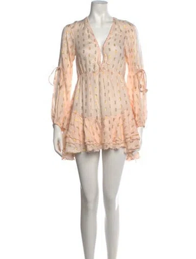 Pre-owned Sunday Saint-tropez Printed Mini Dress In Neutrals