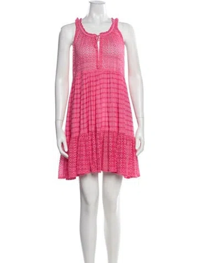Pre-owned Sunday Saint-tropez Printed Mini Dress In Pink