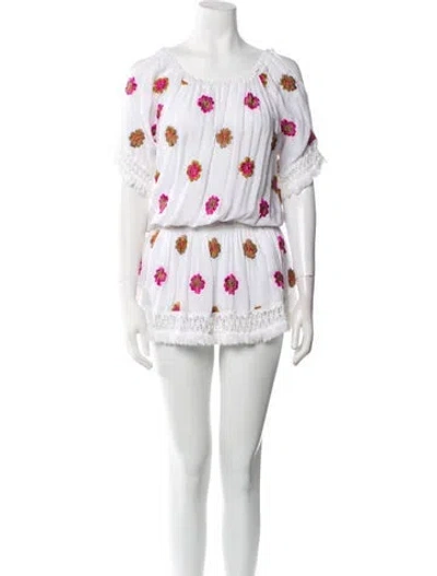 Pre-owned Sunday Saint-tropez Printed Mini Dress In White