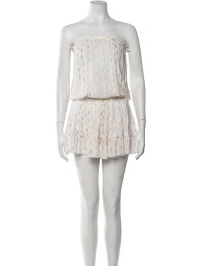 Pre-owned Sunday Saint-tropez Printed Mini Dress In White