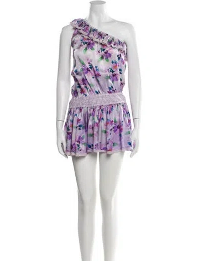 Pre-owned Sunday Saint-tropez Silk Mini Dress In Purple